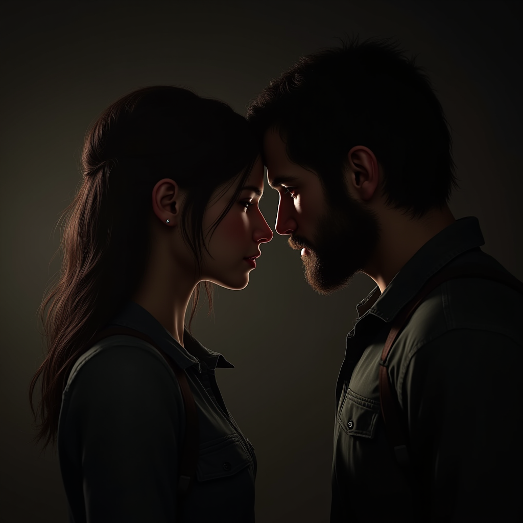 Joel and Ellie from The Last of Us sharing an emotional moment that demonstrates their deep bond