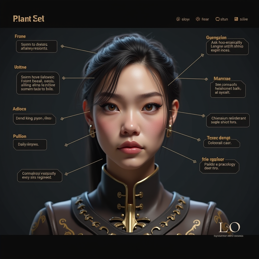 Detailed character customization screen from a modern RPG showing various sliders and options for facial features, with psychological annotations explaining what different choices might reveal